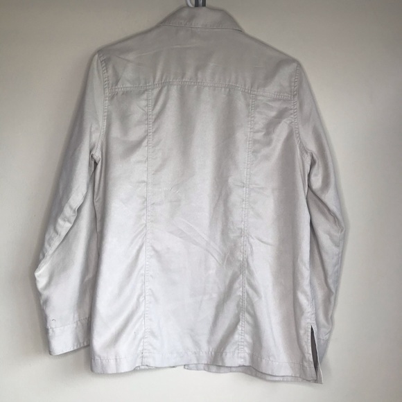 Chico's Khaki Jacket Cream Tan Button Up Pockets - Picture 5 of 5